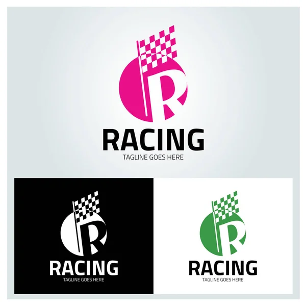Racing Logo Ontwerpsjabloon Vectorillustratie — Stockvector