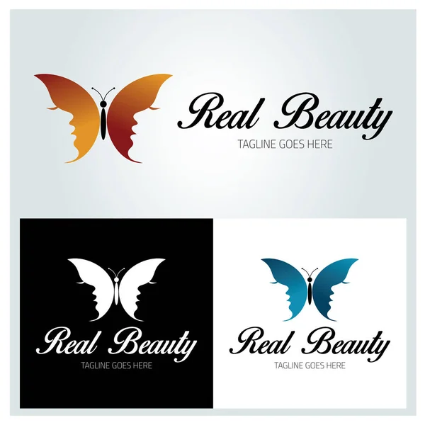 Plantilla Diseño Logotipo Real Beauty Ilustración Vectorial — Archivo Imágenes Vectoriales