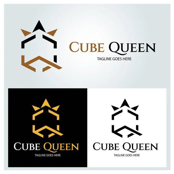Logotipo Cubo Queen —  Vetores de Stock