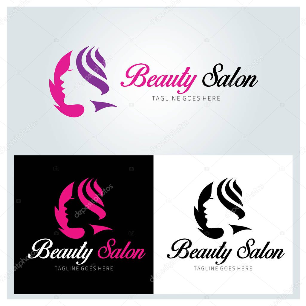 Beauty salon logo design template. Vector illustration