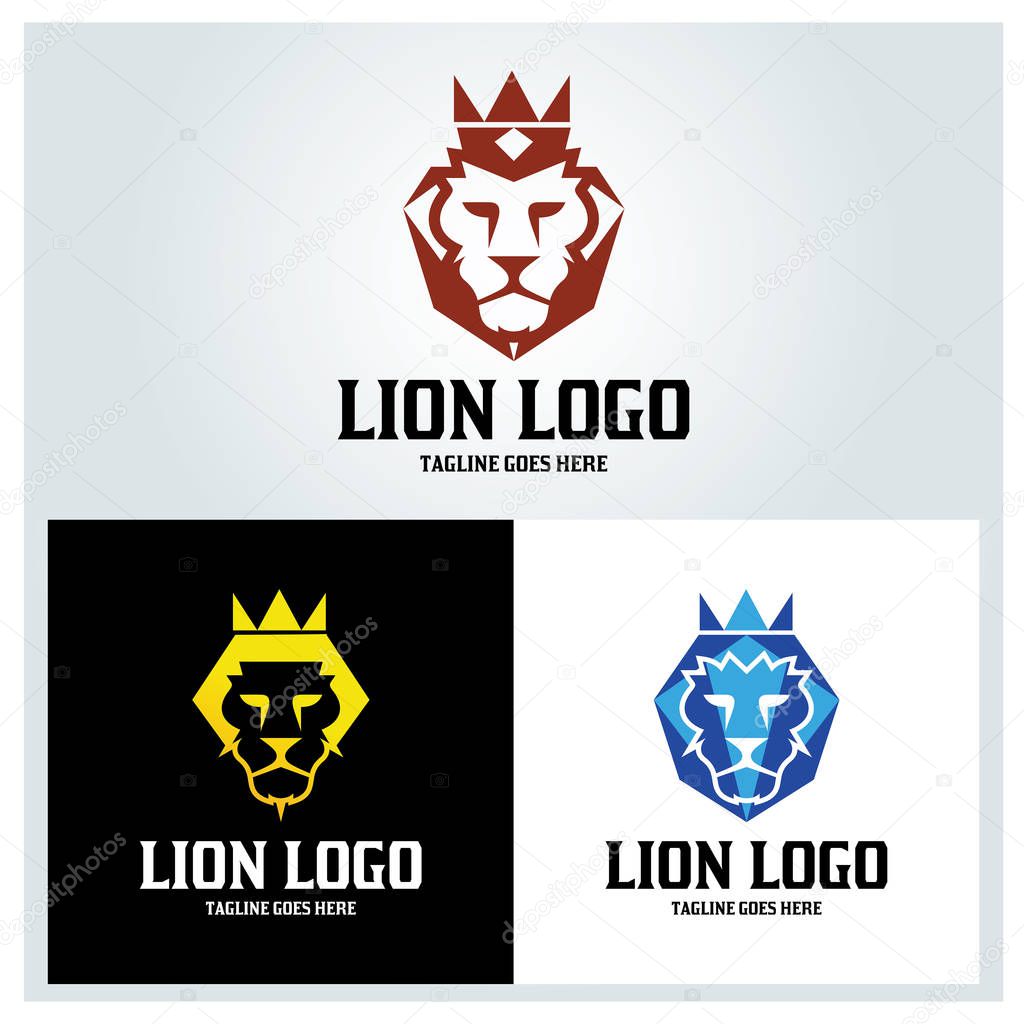 Lion logo design template. Vector illustration
