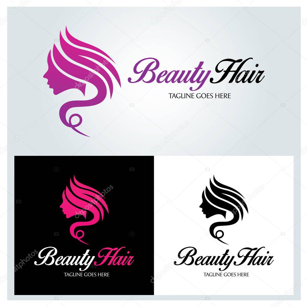 Beauty salon logo design template. vector illustration