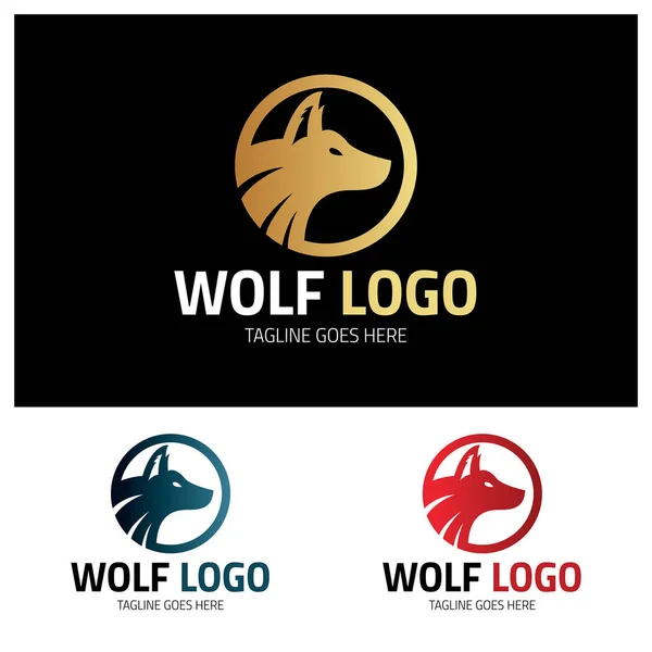 Wolf Logo Design Vorlage Vektorillustration — Stockvektor