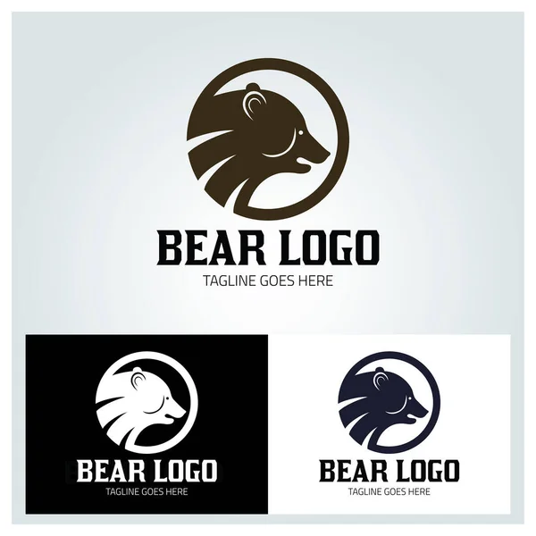 Шаблон Логотипа Медведя Векторная Иллюстрация — стоковый вектор