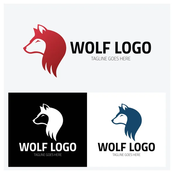 Modèle Conception Logo Wolf Illustration Vectorielle — Image vectorielle