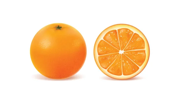 Narancs Fehér Háttér — Stock Vector