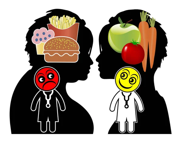医生的饮食建议 健康饮食减肥与饮食习惯的改变 — 图库照片