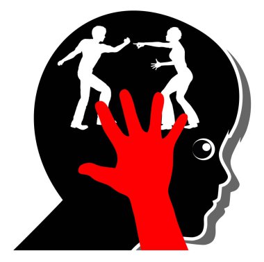 Ebeveynler kavga ederken çocuk acı çekiyor. Aile aile içi şiddet çocuk için travmatik bir deneyimdir