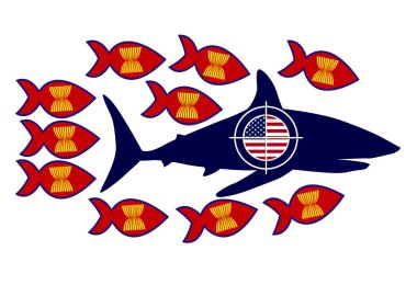 ASEAN countries fight against USA tariffs. The Association of Southeast Asian Nations takes action in the trade war with America clipart
