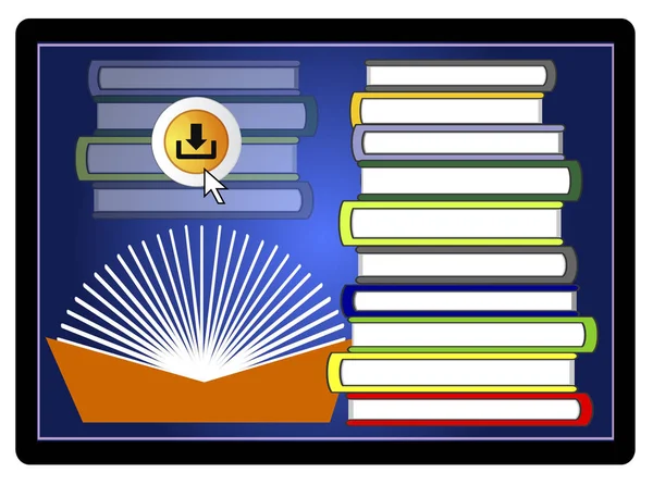 Digitální Učení Ebooks Stáhnout Vzdělávacích Knih Knihovny Online — Stock fotografie