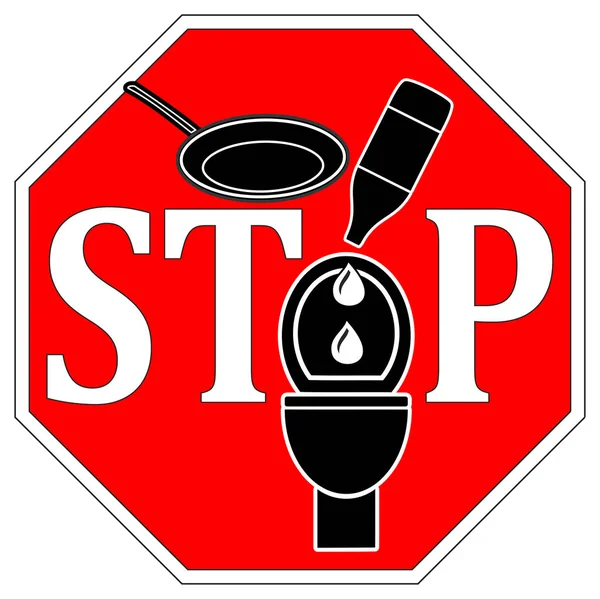 不要在马桶上煮油 不要冲洗油脂和油脂 因为它会堵塞排水管并破坏化粪系统 — 图库照片