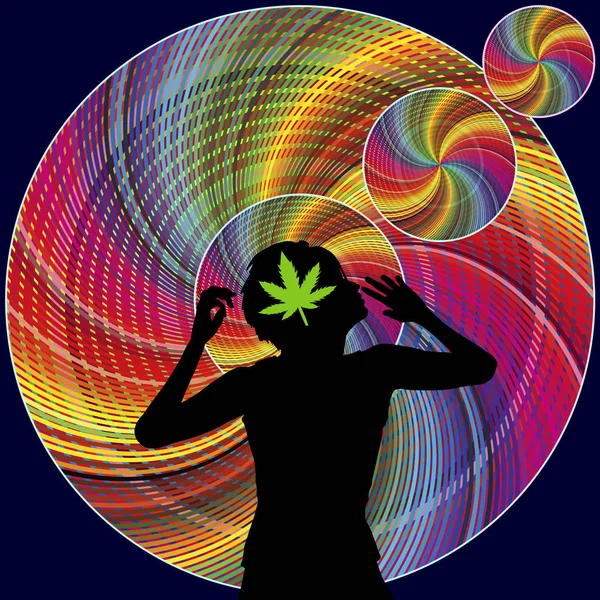 Stimulant Hallucinogenic Properties Marijuana Woman Experiences Altered Perception Feelings Use — Stock Photo, Image