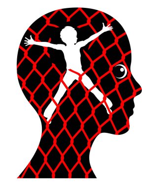 Senin zihinsel hapishaneden kaçış. Kadın fikrini hapis ücretsiz tatili