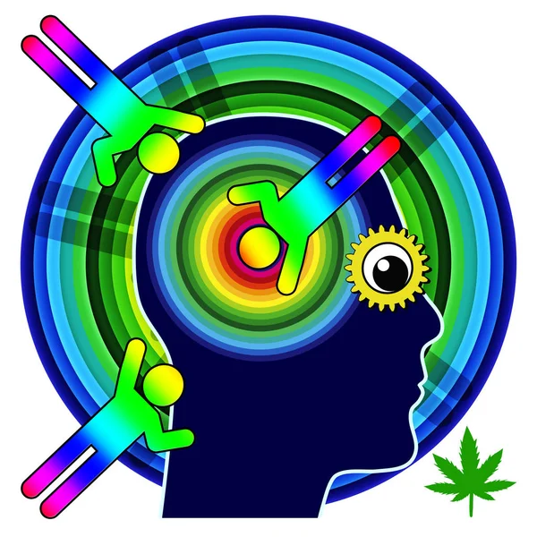 大麻打击你的头脑 吸食大麻会改变大脑 使你变得迟钝 — 图库照片