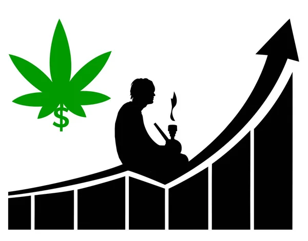 Lovande Investering Cannabis Humoristiska Konceptet Tecken Potten Rökare Som Investerar — Stockfoto