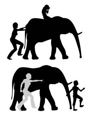 Güçlü ya da endişeli çocuklar yetiştirmek. Fil üstünde ağlayan çocuk, zorlayan ebeveyn ve zihinsel olarak güçlü genç liderliği alıyor.. 