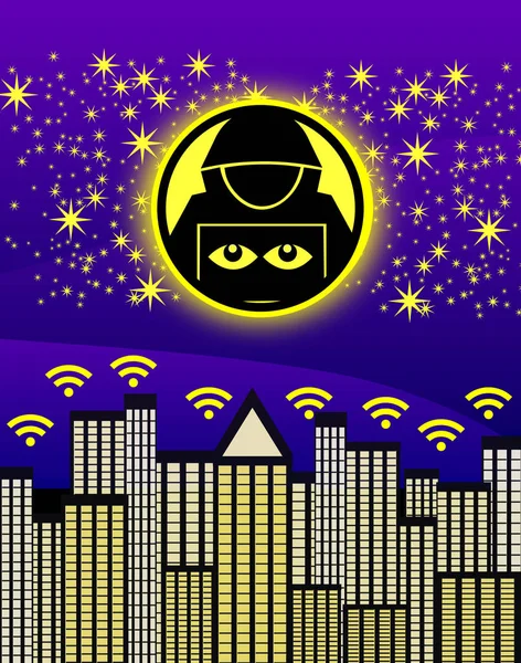 Problem Med Säkerheten Smarta Städer Integritet Spel Hacker Lanserar Attacker — Stockfoto