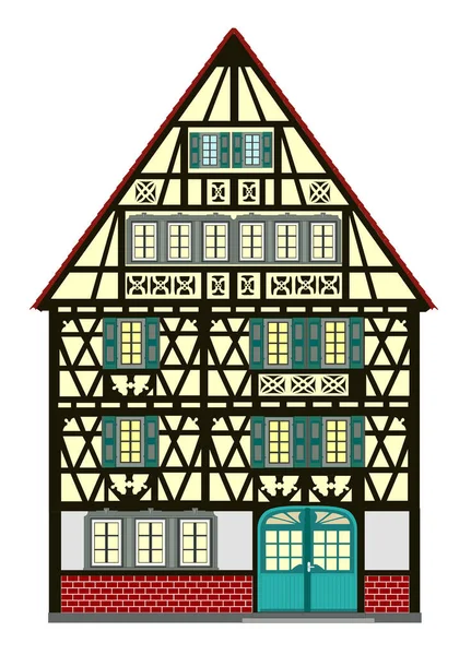 Історичний Таунхаус Середньовіччя Середньовічний Будинок Багатьма Складними Деталями Європи — стокове фото
