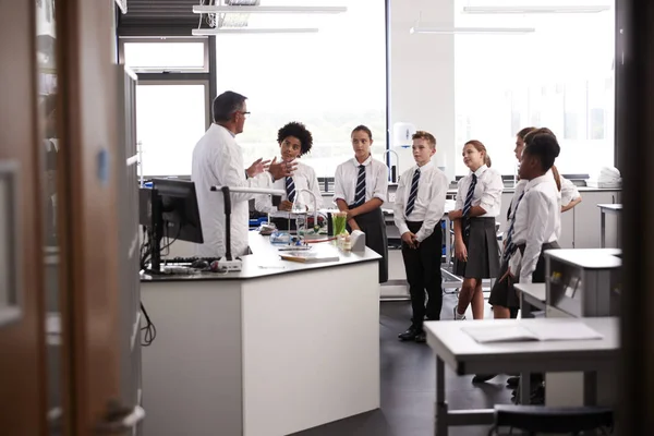 Man Leraar Met Studenten Science Class — Stockfoto