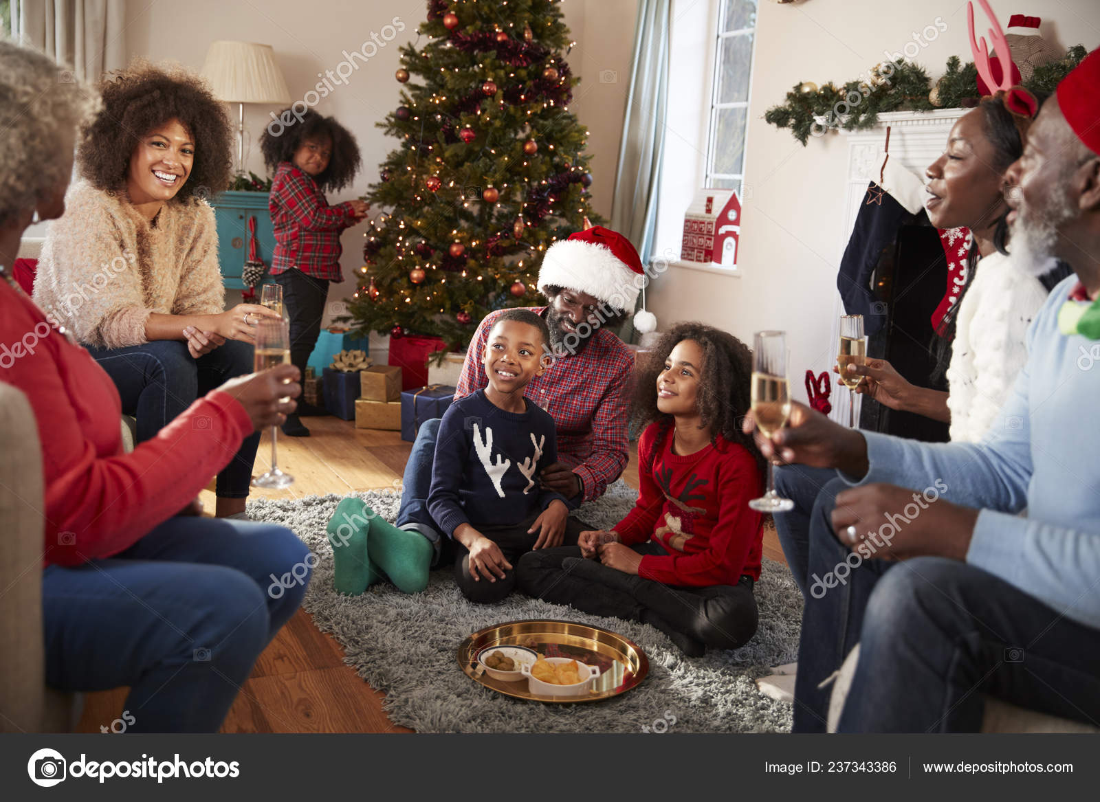 Celebrating christmas with deals family