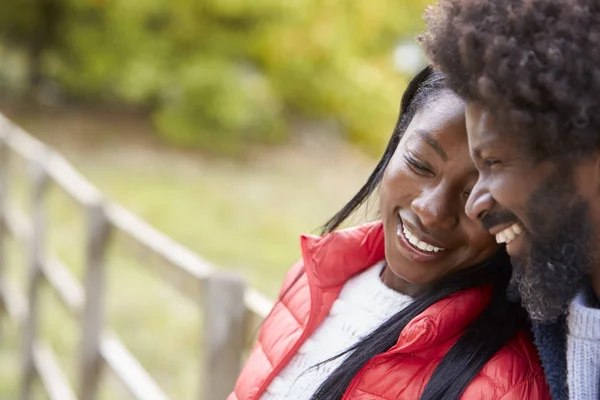 Souriant Couple Noir Mature Ensemble Dans Campagne Gros Plan — Photo