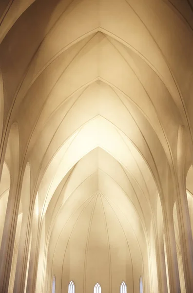 Interior Roof Structure Hallgrimskirkja Church Reykjavik — Stock Photo, Image