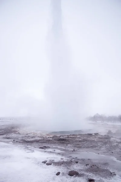 Eruption Steam Water Geothermal Pool Iceland — Stock Photo, Image