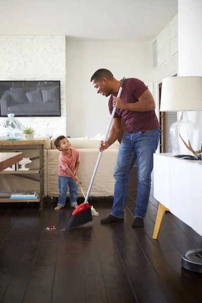 Grandfather His Three Year Old Grandson Looking Each Other While — Stock Photo, Image