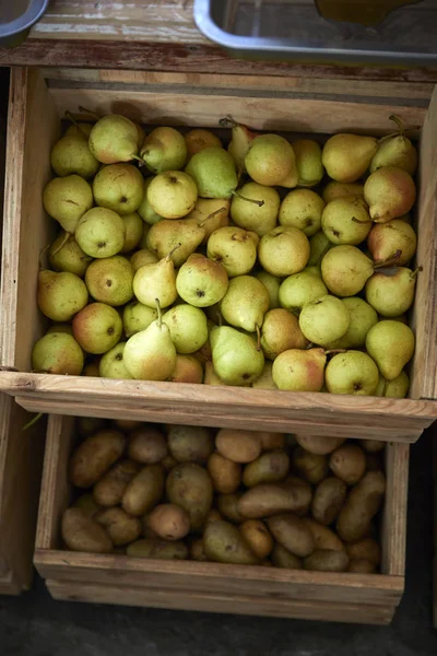 Affichage Fruits Légumes Dans Épicerie Libre Emballage Plastique Durable — Photo