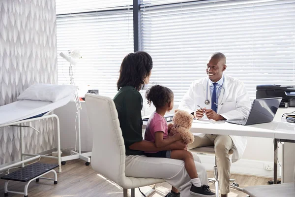 Mor Och Dotter Samråd Med Läkare Office — Stockfoto