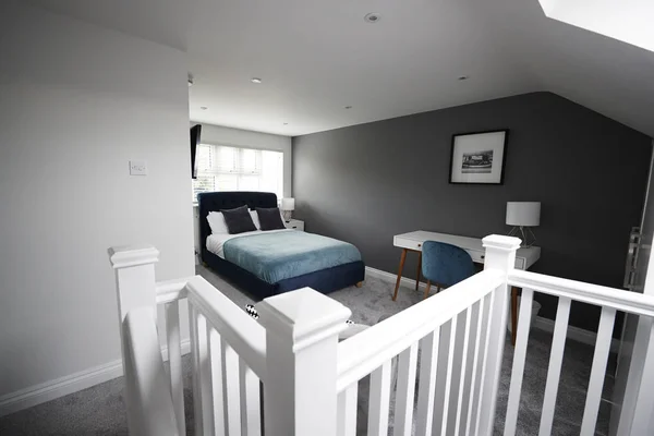 Intérieur Une Maison Chambre Coucher Loft Conversion — Photo