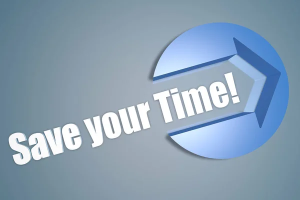 Your Time Text Render Illustration Concept Arrow Circle Blue Grey — Stock Photo, Image