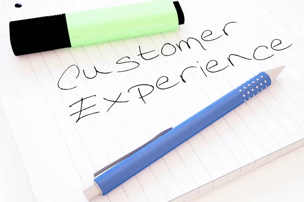 Customer Experience Handwritten Text Notebook Desk Render Illustration — Stock Photo, Image
