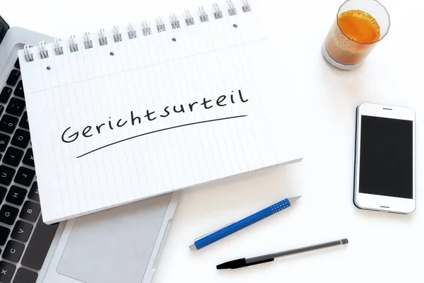 Gerichtsurteil Duits Woord Voor Rechterlijke Beslissing Vonnis Handgeschreven Tekst Een — Stockfoto
