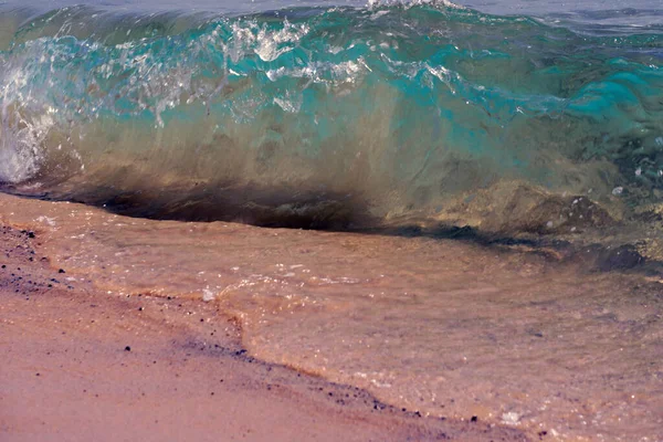 Ondas Borda Surf Oceano Uma Aceleração Retorno Movimento Pulverizador Espuma — Fotografia de Stock