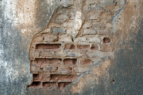Керамический Кирпич Красной Глины Стены Подвержены Разрушению Времени Каменная Кладка — стоковое фото