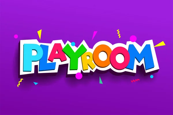 Playroom Crianças Logotipos Coloridos Parque Infantil Desenho Banner Desenho Animado —  Vetores de Stock