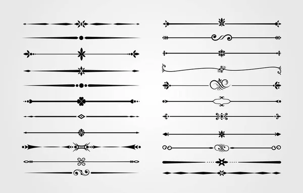 Ensemble Bordures Ornementales Coins Florissants Tourbillons Ornement Royal Diviseurs Page — Image vectorielle