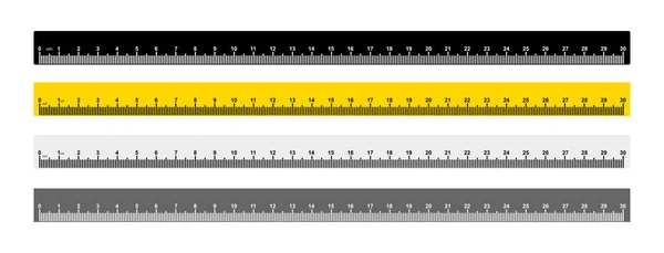 Набор Измерений Линейки Ленты Метрическая Линейка Сантиметров Метрической Линейки Черным — стоковый вектор