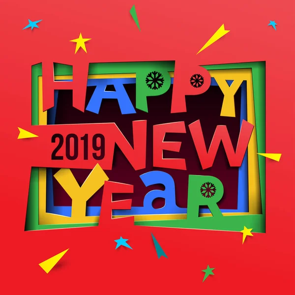 Diseño Creativo Feliz Año Nuevo 2019 Feliz Año Nuevo 2019 — Vector de stock
