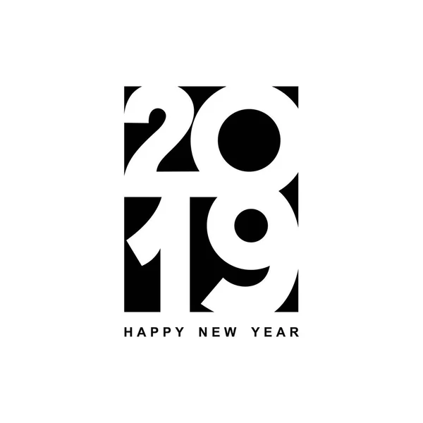 Feliz Año Nuevo 2019 Diseño Texto Portada Diario Negocios Para — Vector de stock