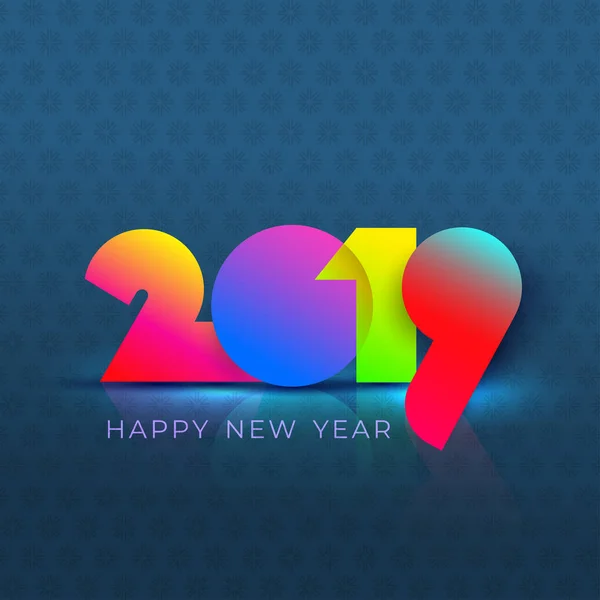 Feliz Año Nuevo 2019 Diseño Degradados Color Texto Portada Diario — Vector de stock