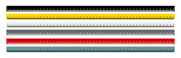 Satz Maßband Lineal Metrische Messung Metrisches Lineal Zentimeter Metrisches Lineal — Stockvektor