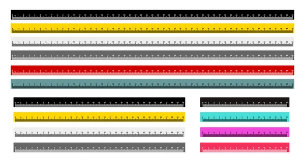 Conjunto Medida Cinta Métrica Regla Medida Regla Métrica Regla Métrica — Archivo Imágenes Vectoriales