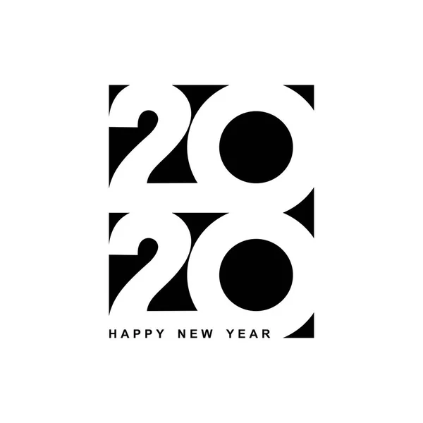 Feliz Año Nuevo 2020 Logo Diseño Texto Portada Diario Negocios — Archivo Imágenes Vectoriales