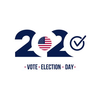 2020 Amerika Birleşik Devletleri başkanlık seçimleri. Logo tasarımı. Vektör çizim. Beyaz arka plan üzerinde izole.