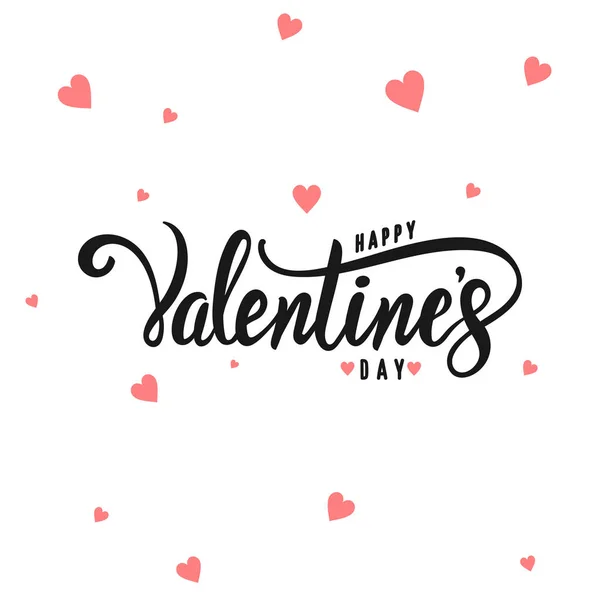Днем Святого Валентина Типографический Плакат Рукописным Текстом Сердцами Симпатичный Баннер — стоковый вектор