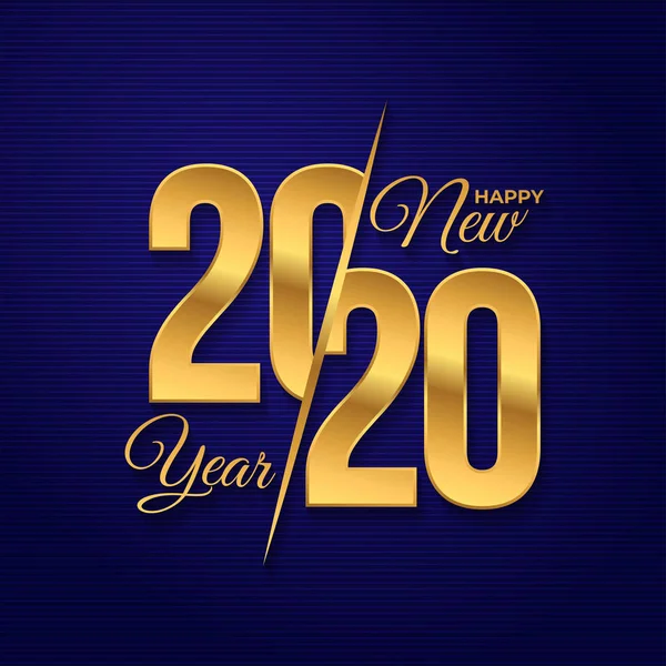 С новым годом логотип 2020 года. Текстовая графика празднования. Обложка бу — стоковый вектор
