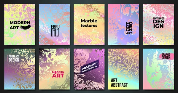 Conjunto Texturas Coloridas Mármore Fundos Livro Arte Moderna Capa Revista — Vetor de Stock