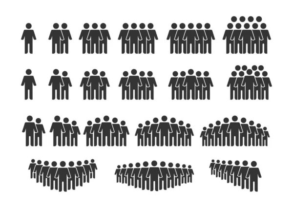 Uppsättning personer ikoner. Team för person arbetsgrupp. Vektor illustration. Isolerad på vit bakgrund. — Stock vektor
